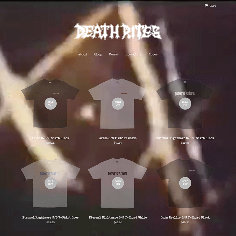 Death Rites website screenshot